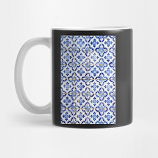 Portuguese tiles. Blue flowers and leaves Mug